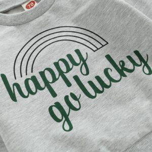 Infant Toddler Baby Girl Boy Oversized Sweatshirt Long Sleeve Top Shirt St. Patrick 's Day Outfit Clothes (Gray, 6-12 Months)