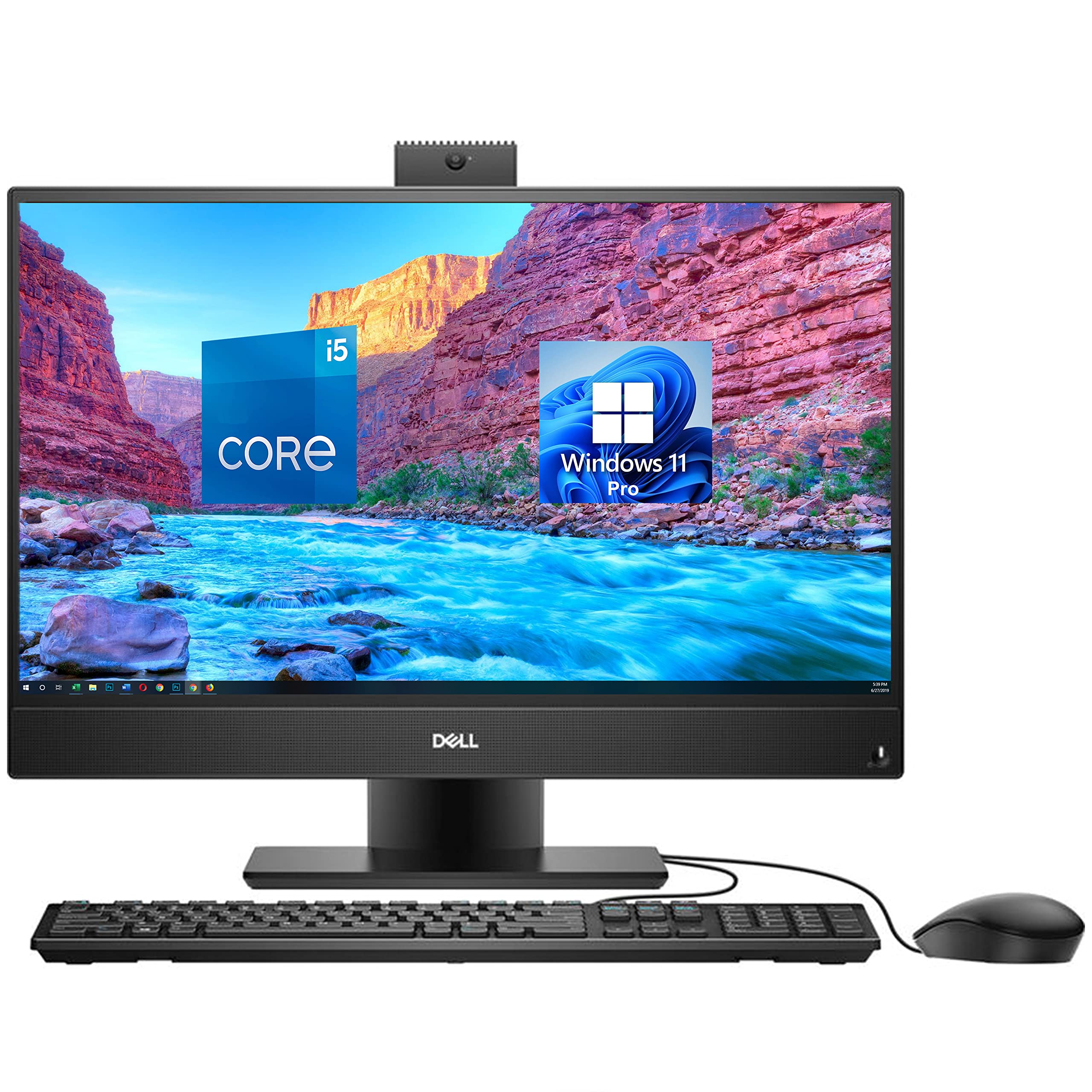 Dell OptiPlex 3280 All in One Desktop Computer, 21.5” FHD, Intel i5-10500T, 16GB RAM, 1TB NVMe SSD, Webcam, HDMI, SD-Card, USB C, Windows 11 Pro, Wireless Mouse & Keyboard (Renewed)