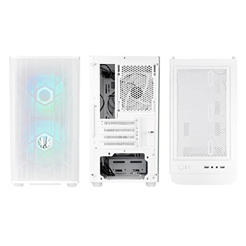 BitFenix Nova Mesh mATX (Micro ATX, Mini ITX) High Airflow PC Gaming Case ARGB Edition White, 3 x ARGB Fans Pre-Installed, 240mm AIO Support at Top, GPU Length Support Up to 345mm (Micro ATX, White)