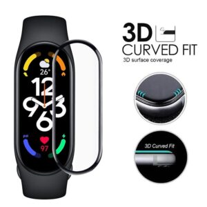 Youniker 3 Pack Compatible with Xiaomi Mi Band 7 Screen Protector Film for Xiaomi Smart Band 7 Screen Protectors Foils 3D Full Coverage Screen Cover Crystal Clear Anti-Scratch