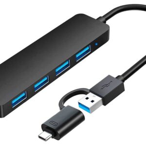 USB 3.0 Hub 2 in1 4-Port, Siawclub USB C to USB Splitter Expander for MacBook Pro, Laptop, Xbox, Flash Drive, HDD, Printer, Camera, Keyborad, Mouse