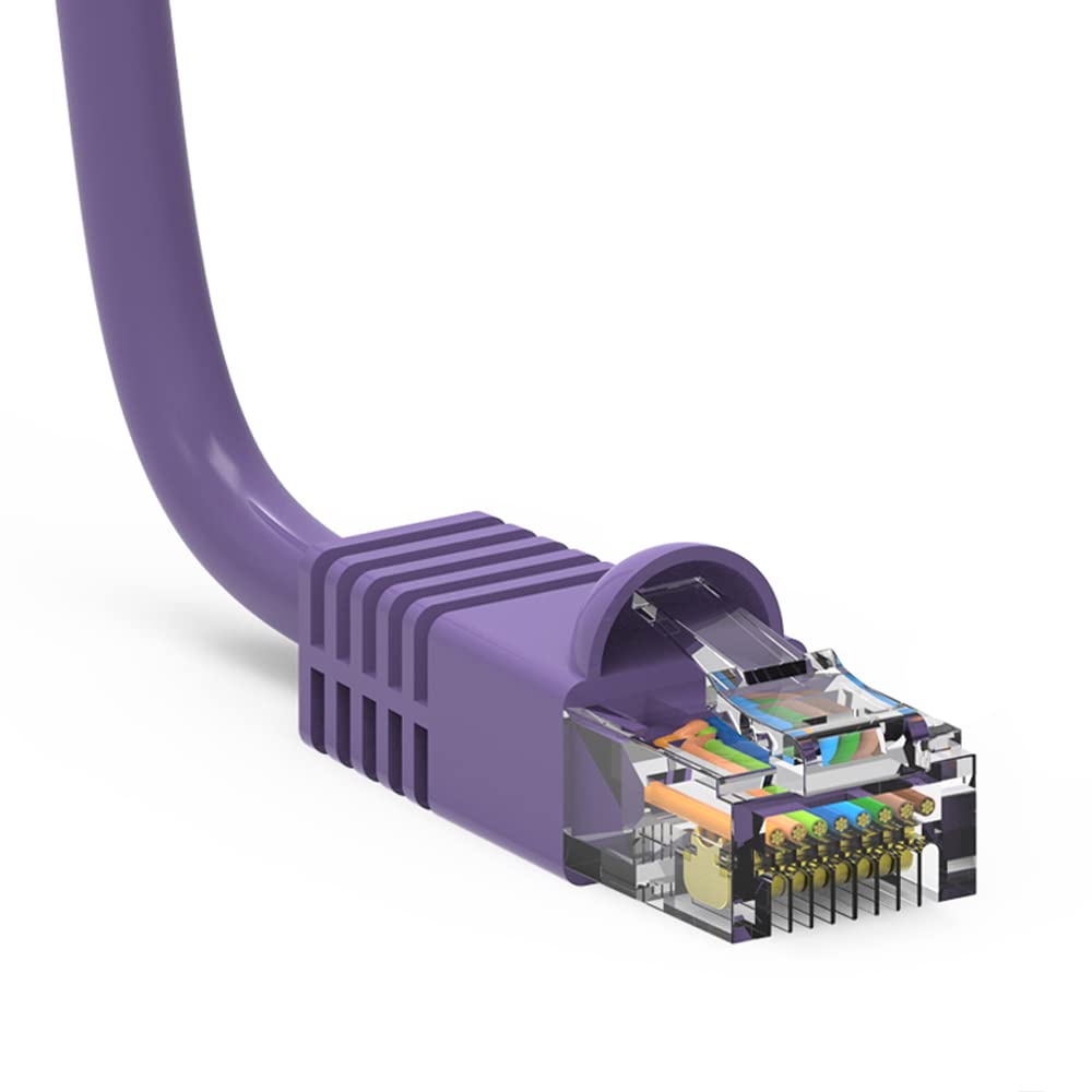 Cable Central LLC Cat 6 Ethernet Cable 15 Feet (50 Pack) Purple - UTP Booted - High Speed Internet Patch Cord with RJ45 Connector, 15 Ft Computer Network Cable