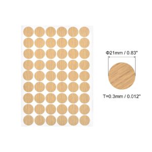 uxcell Screw Hole Cover Stickers, 21mm Dia PVC Self Adhesive Covers Caps for Wood Furniture Cabinet Shelf Wardrobe, Maple 6 Sheet/324pcs