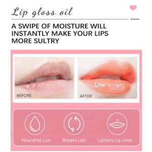 WFWJ Hydrating Lip Glow Oil,Plumping Lip Oil,Tinted Lip Balm Lip Care,Transparent Toot Lip Oil,Moisturizing Lip Gloss,Lip Plumper Gloss Make Lips Fuller and Moisturizing(#07 Raspberry)