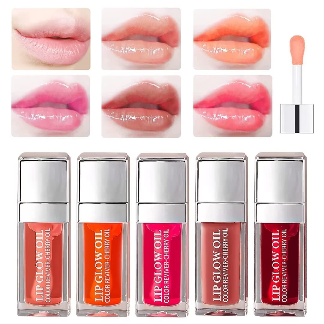 CORDYGLOW Hydrating Lip Glow Oil, Plumping Lip Tint Transparent Lip Care Oil Nourishing Repairing Lightening Lip Lines Lip Care Products Moisturizing Lip Glow Oil Nourishing Non-sticky Fresh Texture