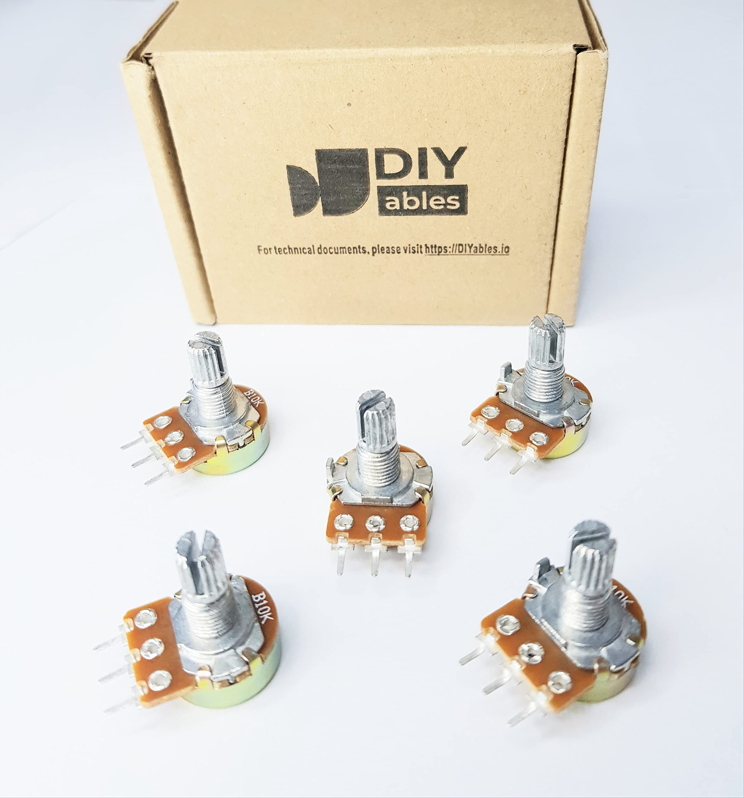 DIYables Potentiometer for Arduino, ESP32, ESP8266, Raspberry Pi, 5 Pieces