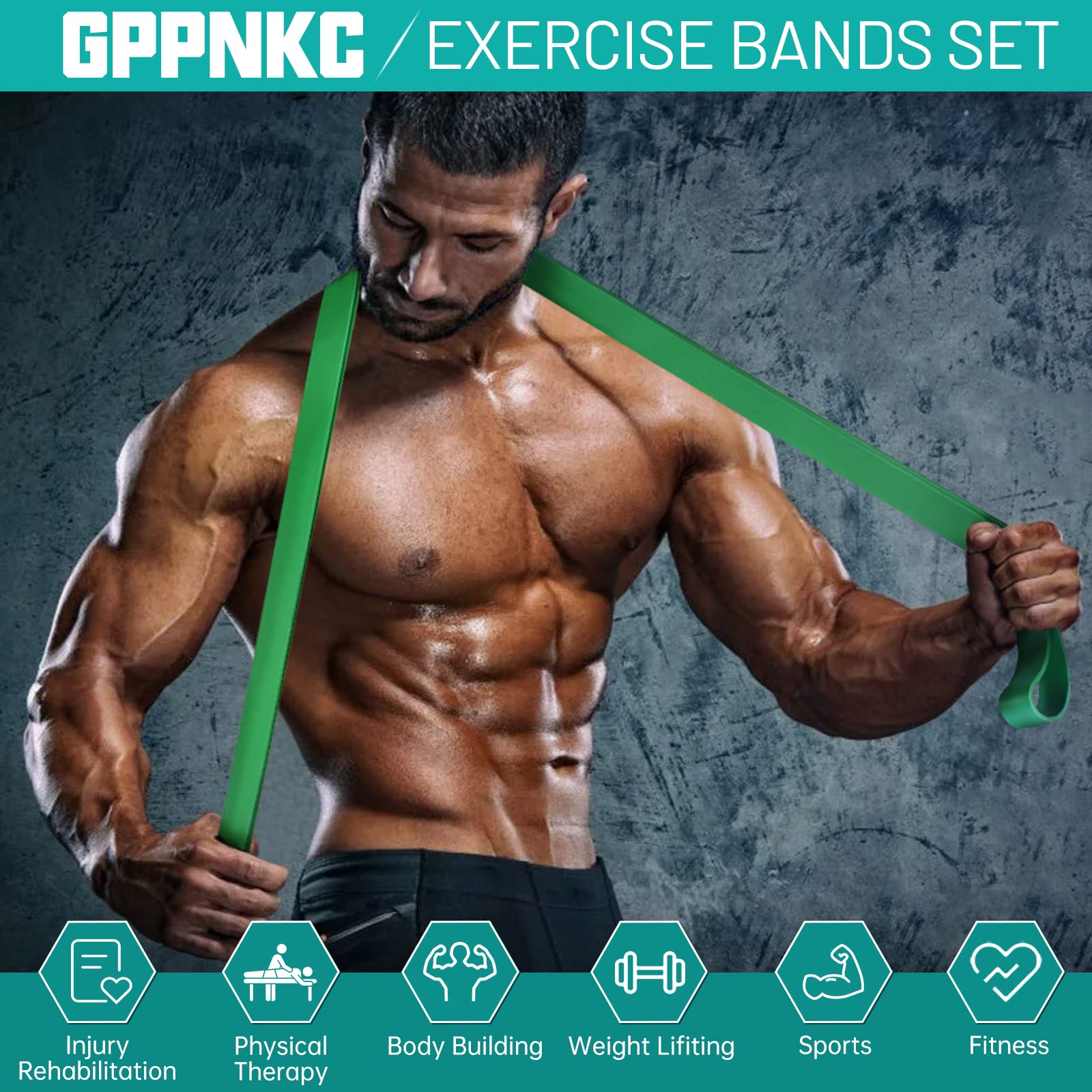 GPPNKC Resistance Band, Pull Up Bands, Pull Up Assistance Bands, Workout Bands, Exercise Bands, Resistance Bands Set with Door Anchor, Working Out, Physical Therapy, Shape Body, Men and Women