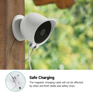 OLAIKE 16ft/5m Power Cord for Google Nest Cam Outdoor or Indoor (Battery) - 2nd Gen, Camera Charger with Adapter Weatherproof Charging Cable Magnetic Connector, White