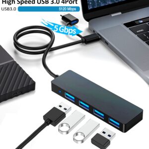 USB 3.0 Hub 2 in1 4-Port, Siawclub USB C to USB Splitter Expander for MacBook Pro, Laptop, Xbox, Flash Drive, HDD, Printer, Camera, Keyborad, Mouse