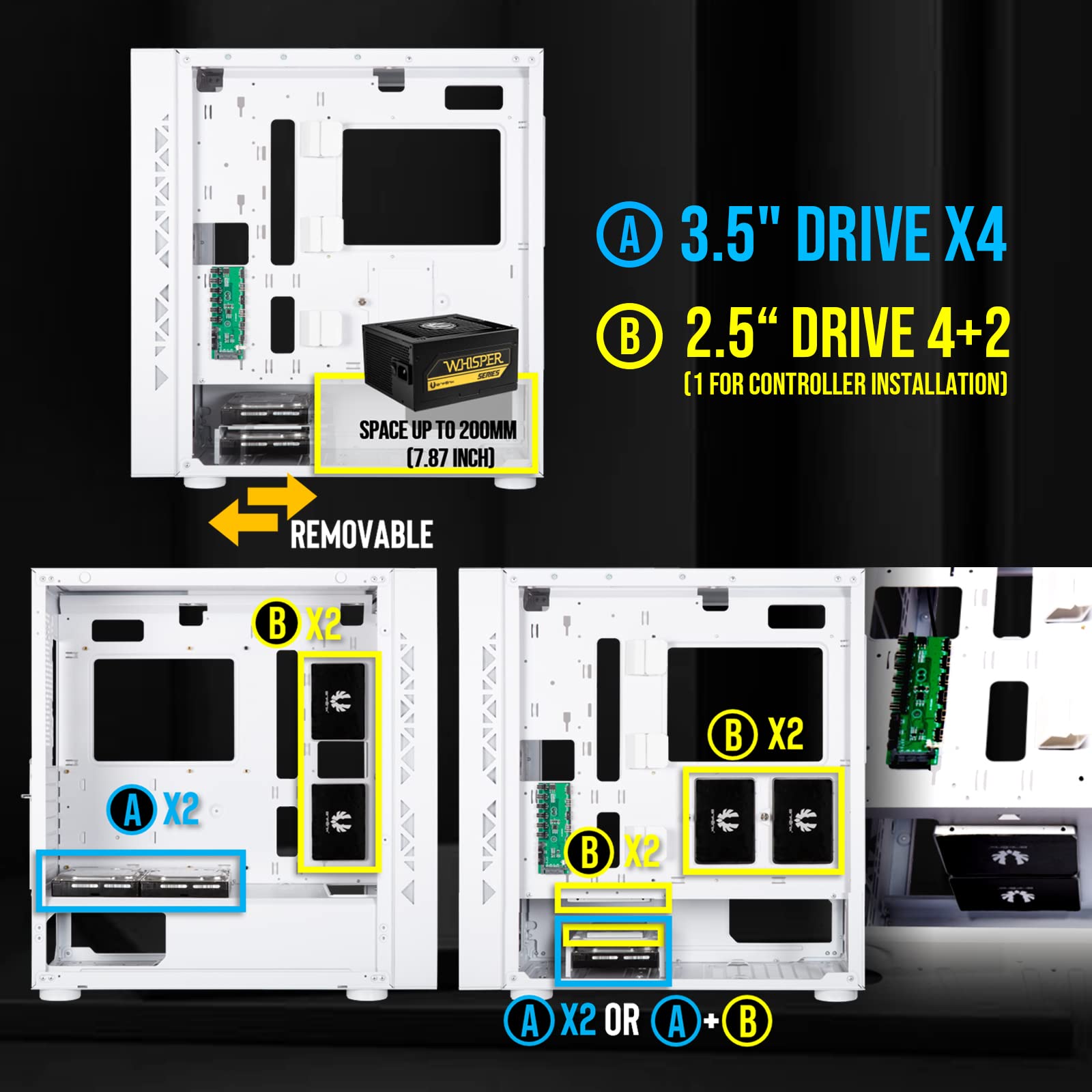 Computer case Medium Tower Bitfenix Tracery ARGB White