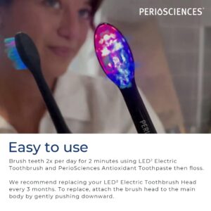 PerioSciences LED² Electric Toothbrush Replacement Heads – Pack of 2