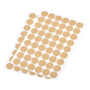 uxcell Screw Hole Cover Stickers, 21mm Dia PVC Self Adhesive Covers Caps for Wood Furniture Cabinet Shelf Wardrobe, Maple 6 Sheet/324pcs