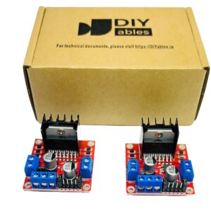 DIYables L298N Motor Driver Module for Arduino, ESP32, ESP8266, Raspberry Pi, 2 Pieces