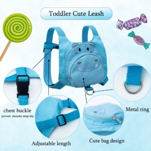 Toddlers Cute Animal Safety Harness with Leashes Kids Anti Lost Wrist Leash Link Wristlets,Hippo