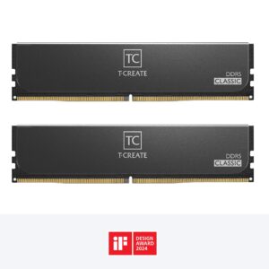 TEAMGROUP T-Create Classic 10L DDR5 64GB Kit (2 x 32GB) 6000MHz (PC5-48000) CL48 Desktop Memory Module Ram, Supports Both Intel & AMD - CTCCD564G6000HC48DC01, Black-UDIMM