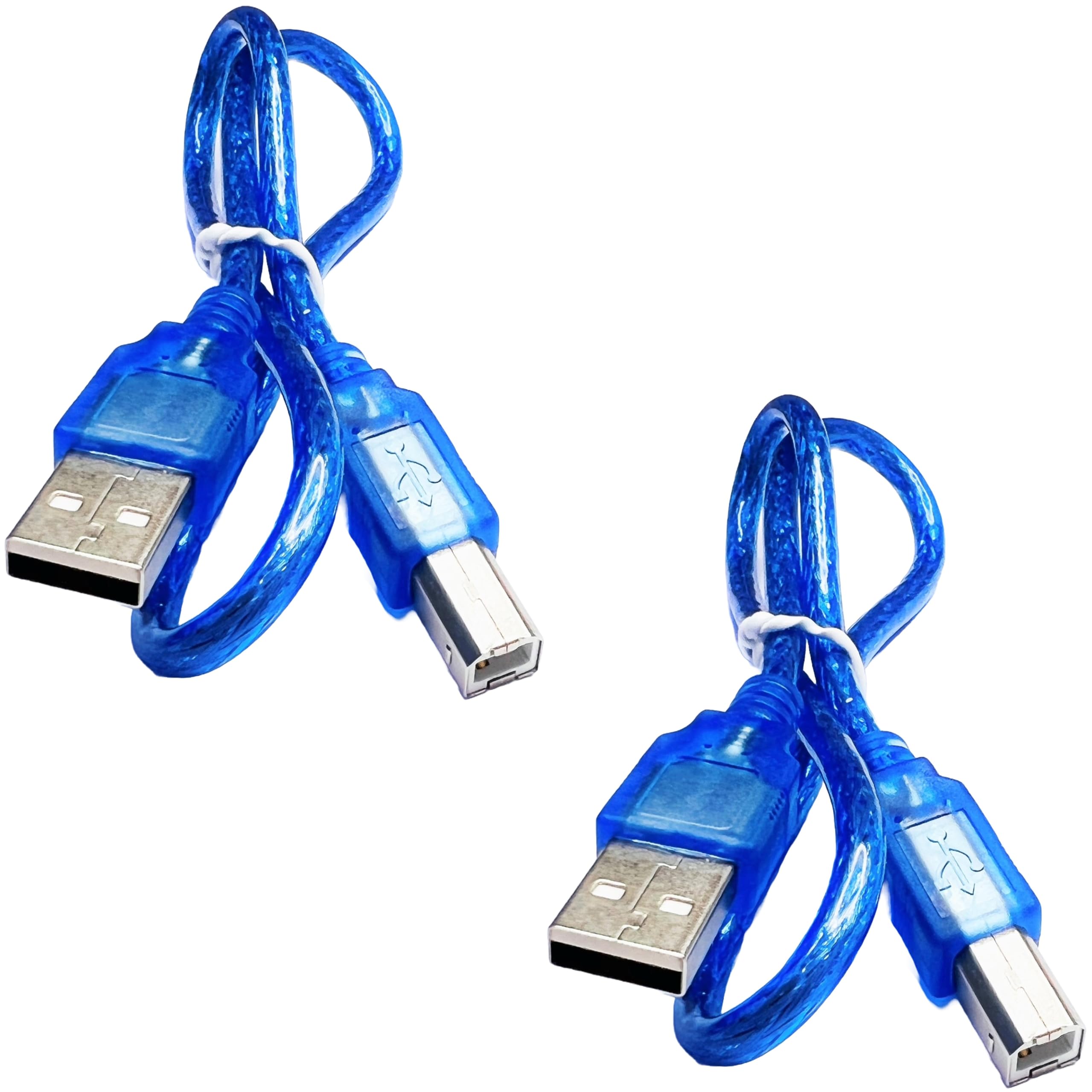 DIYables USB Cable for Arduino Uno Mega, USB 2.0 Cable Type A/B, 2 Pieces