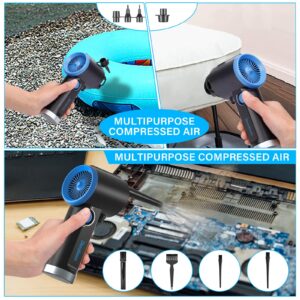 DOROBEEN Compressed Air Duster, Electric Air Duster, Cordless Air Duster, Canned Air Duster for Computer, Keyboard Cleaner, BLDC Motor - Stepless Speed - 6000mAh (Blue)