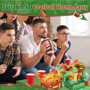 Axyi 50 Pack Football Party Paper Food Trays, Superbowl Party Decorations, Disposable Food Serving Paper, Football Party Food Boats Hot Dog Trays Movie Snack Trays, Combination