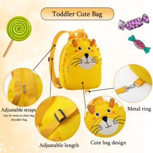 Toddlers Cute Animal Chest Backpacks with Leash Anti-Lost Wristlets Child Kids Link Safety Harness, for Baby Girl Boy 3-6 Years,Lion