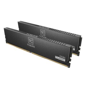 teamgroup t-create classic 10l ddr5 64gb kit (2 x 32gb) 6000mhz (pc5-48000) cl48 desktop memory module ram, supports both intel & amd - ctccd564g6000hc48dc01, black-udimm