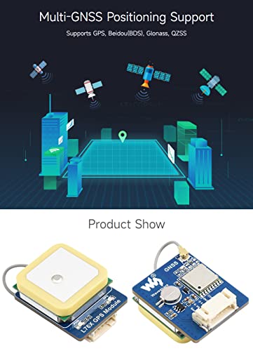 Waveshare L76K Multi-GNSS Module, Supports Multi-GNSS Systems Supports GPS/BeiDou(BDS)/GLONASS/QZSS, Compatible with Raspberry Pi/Pi Pico/Jetson Nano etc.