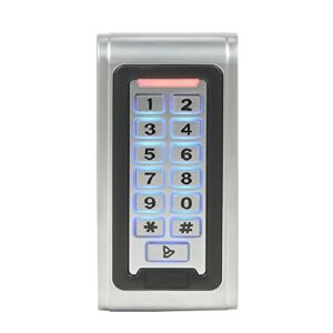 MENGQI-CONTROL Waterproof Metal Keypad Reader Standard North American Strike Lock TCPIP 2 Doors Access Control Systems 110-240V Power Box +RFID Key Fob/Card