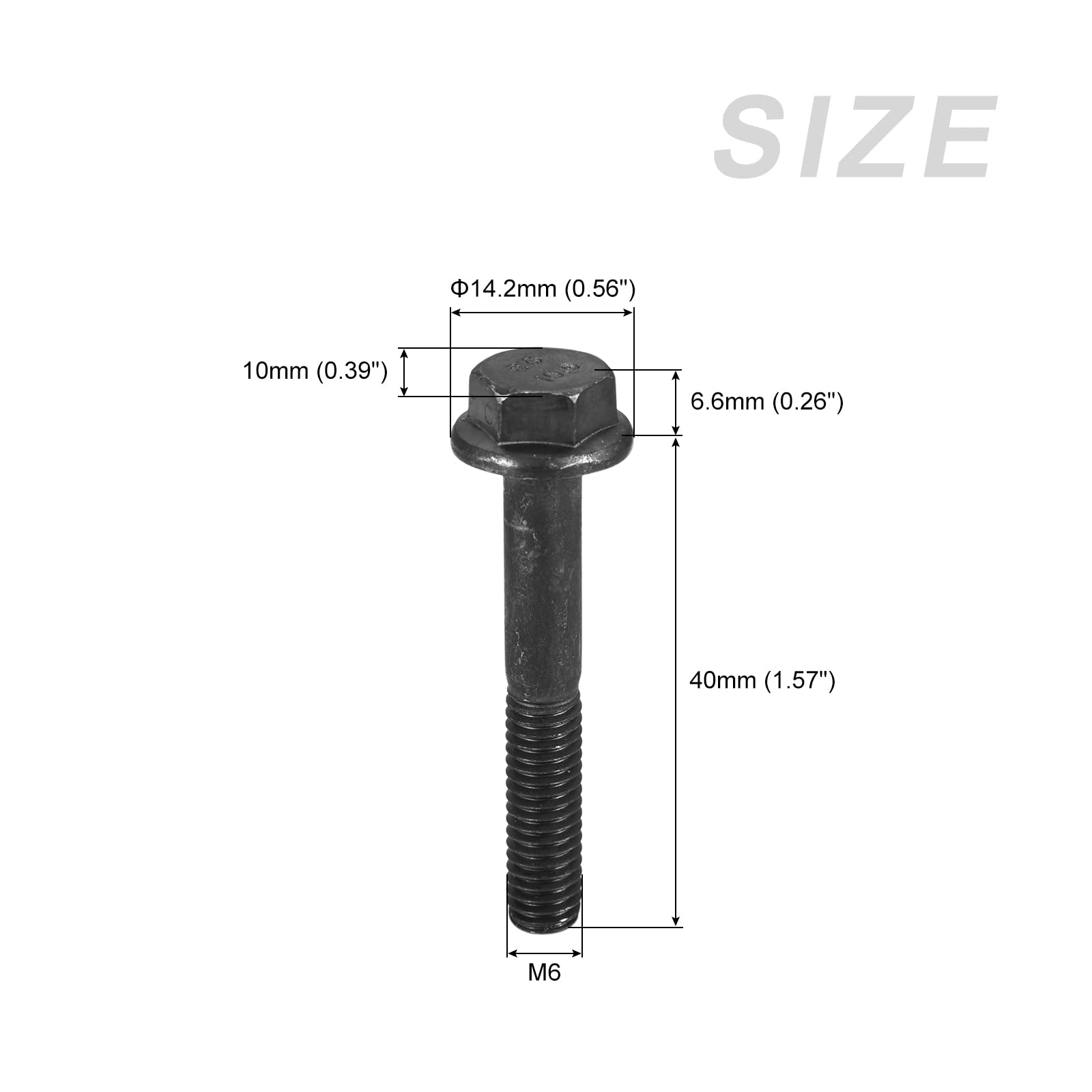 METALLIXITY Flanged Hex Head Bolts (M6x40mm) 5pcs, Hexagon Flange Bolt Half Thread Screw - for House Construction Hardware Fasteners