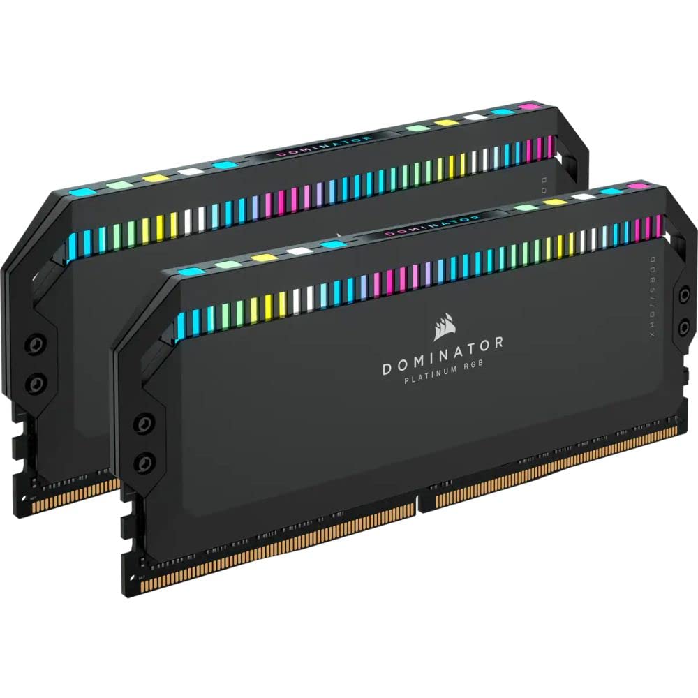 CORSAIR DOMINATOR PLATINUM RGB DDR5 RAM 64GB (2x32GB) 6000MHz CL40 Intel XMP iCUE Compatible Computer Memory - Black (CMT64GX5M2B6000C40)