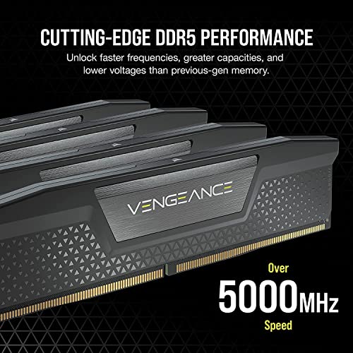 CORSAIR VENGEANCE DDR5 RAM 32GB (2x16GB) 6400MHz CL32 Intel XMP iCUE Compatible Computer Memory - Black (CMK32GX5M2B6400C32)