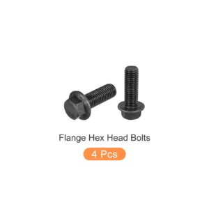 METALLIXITY Flanged Hex Head Bolts (M14x40mm) 4pcs, Hexagon Serrated Flange Bolt Fully Thread Screw - for House Construction Hardware Fasteners