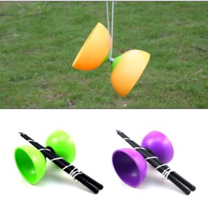 Hiborth Professional 3 Bearing Clutch Chinese Yoyo Diabolo Toy 2 Metal Sticks with Rope Juggling Diabolo Chinese Yoyo Diabolo Skill Toy