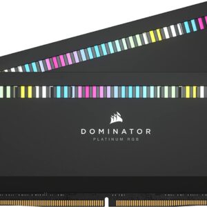 CORSAIR DOMINATOR PLATINUM RGB DDR5 RAM 32GB (2x16GB) 6400MHz CL32 Intel XMP iCUE Compatible Computer Memory - Black (CMT32GX5M2B6400C32)