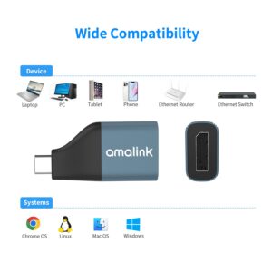 AMALINK USB C to HDMI adpter,4k@60HZfor MacBook Pro, MacBook Air, iPad Pro, Pixelbook, XPS, Galaxy, and More (USB C to HDMI 4K@60HZ) DP Alternative Mode Required