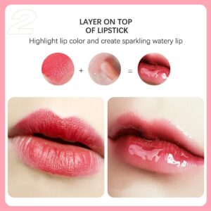 lip oil hydrating tinted lip balm, plump lip gloss lip care transparent toot lip oil tinted, glass lip glow oil fresh texture & non-sticky, nourishing repairing lightening lip lines lip care products (012# rosewood)