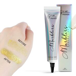 MARBLERS Cosmetic Grade Fine Glitter Duo [Black Knight & Rainbow White] 0.36oz (10g) | Non-Toxic | Vegan | Cruelty-Free | Eyeshadow, Nail Polish, Nail Art | Festival, Rave & Party Makeup | Body & Face