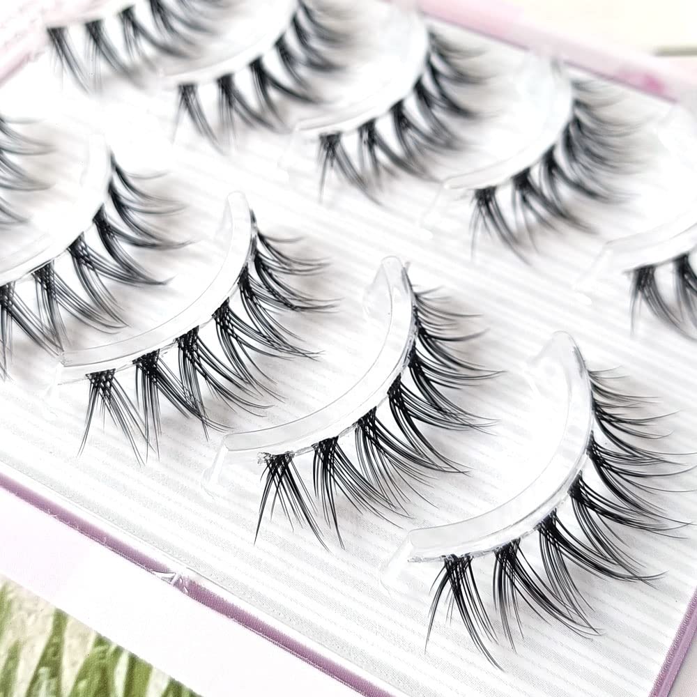 5 Pairs Mink Eyelashes Invisible Band 3D Mink Thick Long V Shape Natural Reusable False Eyelashes Eyelash Extension Makeup Tools