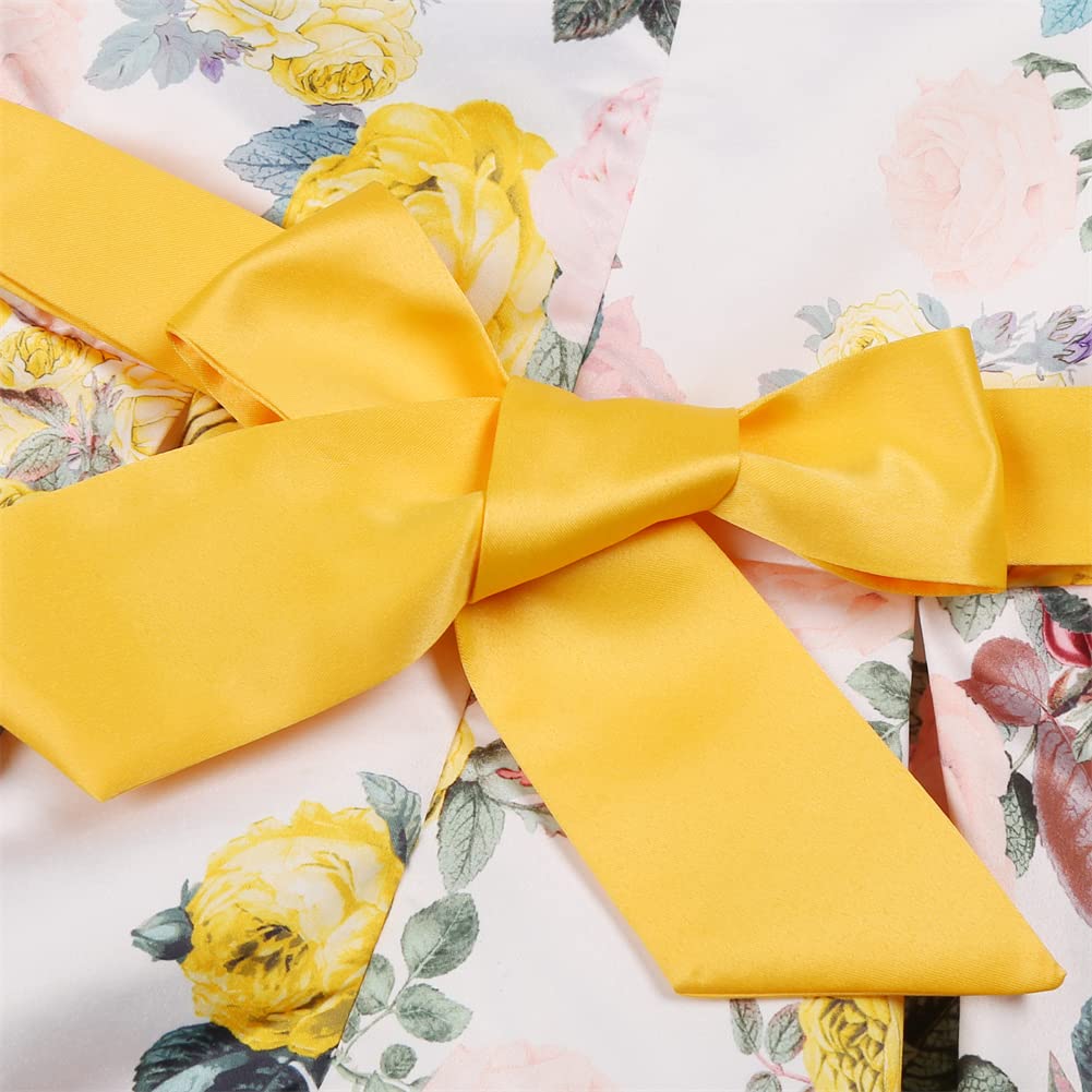 AIMJCHLD Party Dress for Toddler Little Baby Girls Flower Wedding Dresses Pageant Prom Ball Gowns Fancy Performance Formal Dress Size 2T 3T Yellow 100