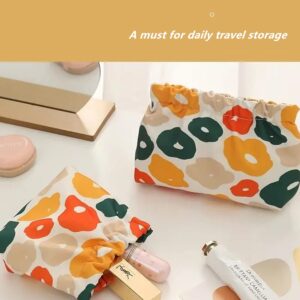 Gepehoho Small Makeup Bag for Purse, 3pcs Waterproof Mini Pouch, No Zipper Self-closing Travel Kit Storage Bag for Women & Girl (A)