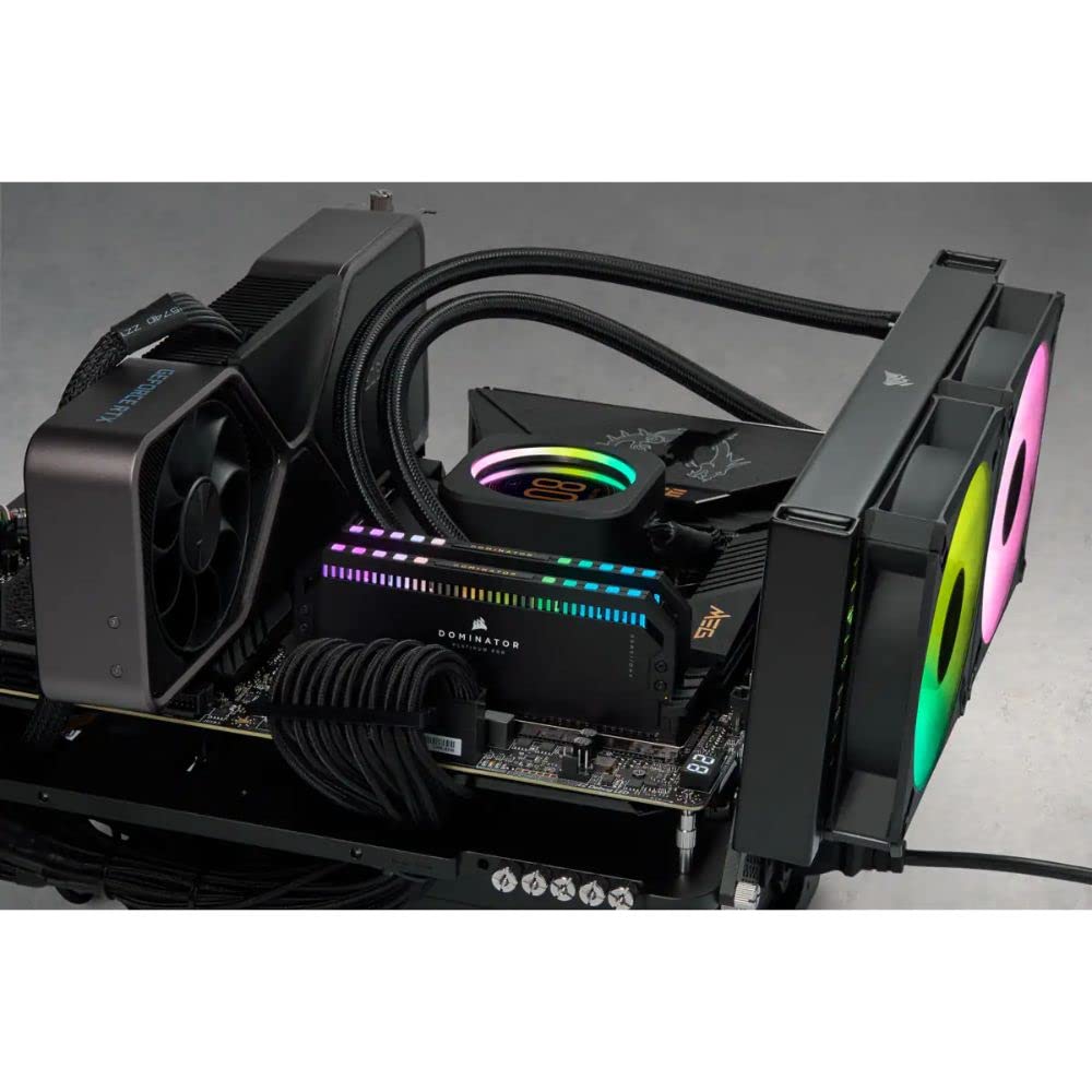 CORSAIR DOMINATOR PLATINUM RGB DDR5 RAM 64GB (2x32GB) 6000MHz CL40 Intel XMP iCUE Compatible Computer Memory - Black (CMT64GX5M2B6000C40)