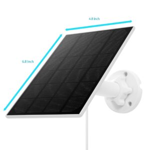 5W Solar Panel, IP 65 Waterproof 5V Micro USB Port for Security Cameras Wireless Outdoor, Compatible with Rechargeable Battery Security Camera