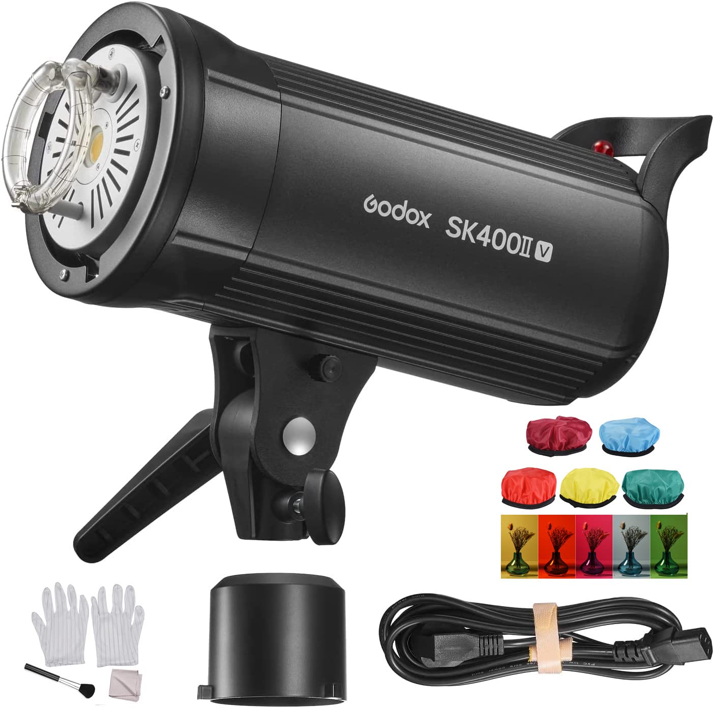 Godox SK400II-V Upgraded Studio Flash Light 400Ws Power 5600±200K Strobe Light with LED Modeling Lamp Bowens Mount Photography Flashes for Advertising Photography