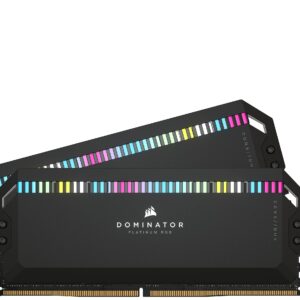 CORSAIR DOMINATOR PLATINUM RGB DDR5 RAM 64GB (2x32GB) 6000MHz CL40 Intel XMP iCUE Compatible Computer Memory - Black (CMT64GX5M2B6000C40)