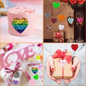 Multi-Colored Heart Stickers for Valentine Day - 1" Adhesive Heart Stickers for Envelopes 500 Per Roll, Personalized Valentines Day Love Stickers for Birthday, Wedding and Festival (2500 Pieces）