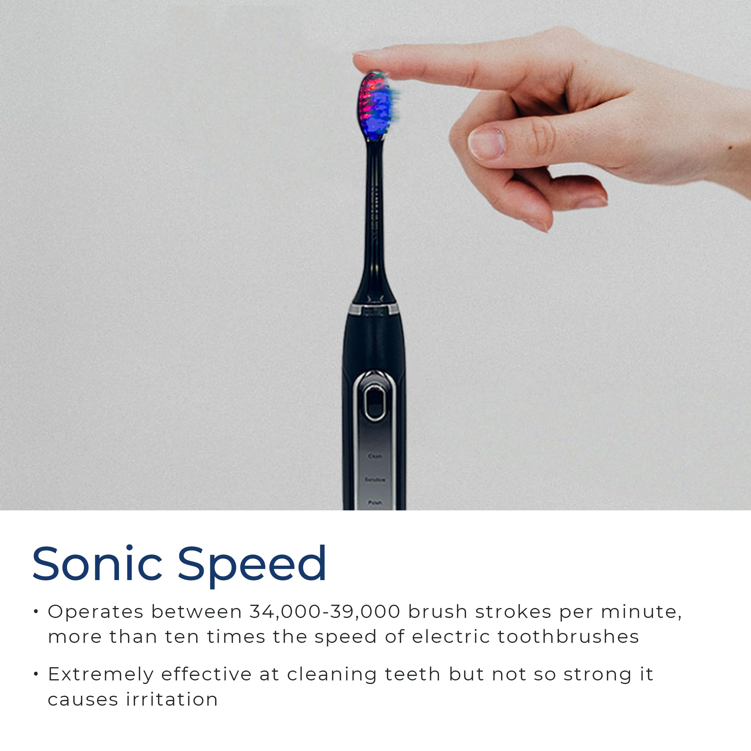 PerioSciences LED² Electric Toothbrush – 4 Brush Mode Rechargeable Toothbrush Light Therapy for Oral Care – Teeth Whitening