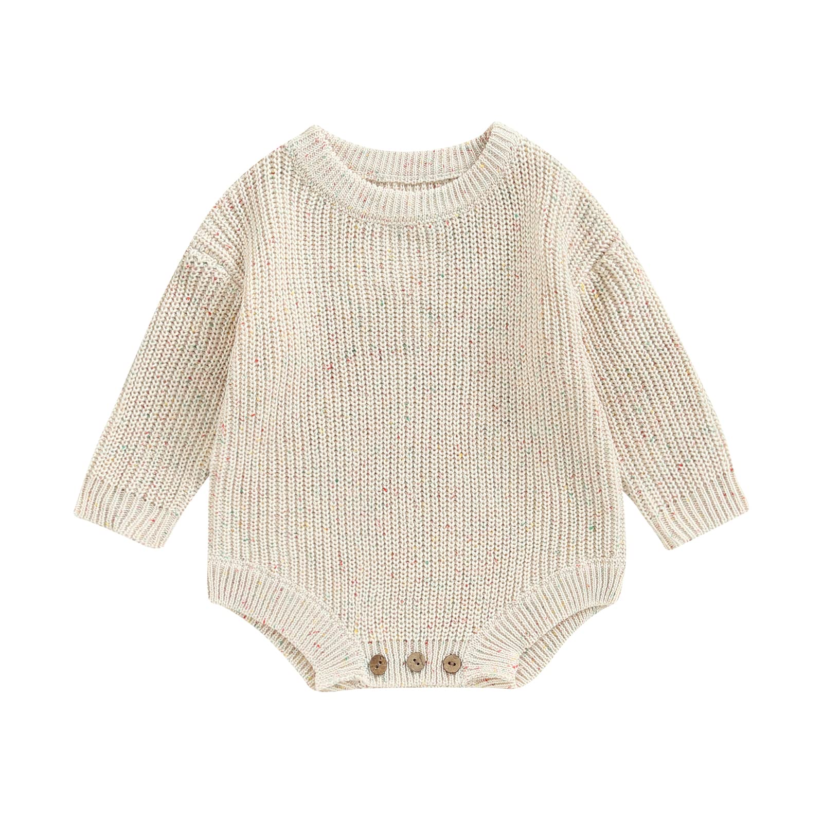 FYBITBO Baby Girl Boy Sweater Knit Oversized Pullover Sweatshirt Romper Onesie Warm Fall Winter Clothes Outfit Newborn (A Color Dots Cream,0-3 Months)