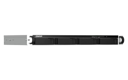 QNAP TS-464eU-8G-US 4 Bay High-Speed 1U Short Depth Rackmount NAS with Dual-2.5GbE, Intel Celeron CPU, 8GB DDR4 Memory and 2.5GbE (2.5G/1G/100M) Network Connectivity (Diskless)