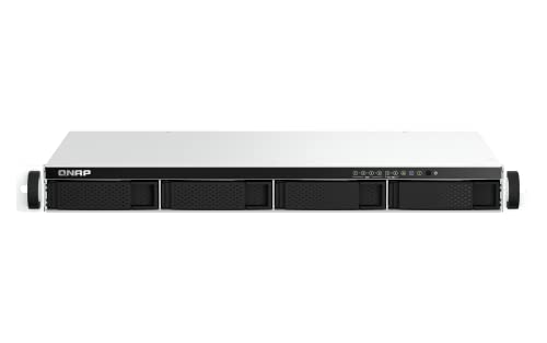 QNAP TS-464eU-8G-US 4 Bay High-Speed 1U Short Depth Rackmount NAS with Dual-2.5GbE, Intel Celeron CPU, 8GB DDR4 Memory and 2.5GbE (2.5G/1G/100M) Network Connectivity (Diskless)