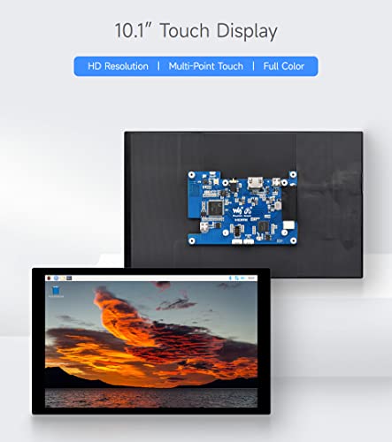 waveshare 10.1inch Capacitive Touch LCD IPS Display, 1280×800 Resolution, HDMI Interface, Compatible with Raspberry Pi 5/4B/3B/Zero/Zero W/Zero 2W/Pico/Pico W/Pico WH, Support Jetson Nano/PC