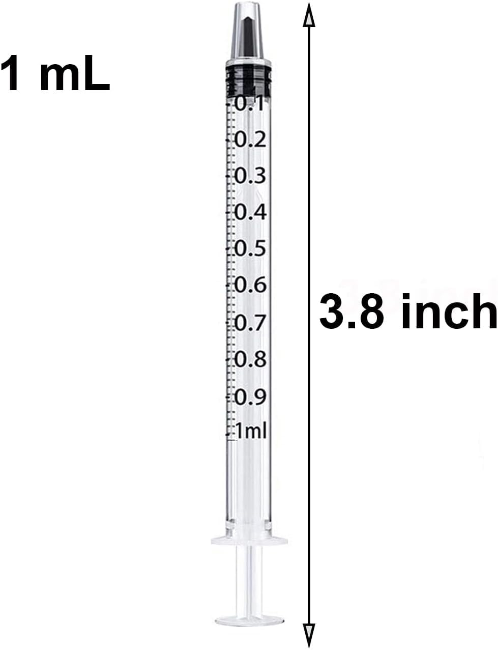 50 Pcs 1ml 1cc Syringe No Needle Plastic Syringe Individually Sealed for Pets Oral, Refilling, Oil or Glue Applicator, Measuring or Transfering Tiny Amount of Liquids, Without Cap