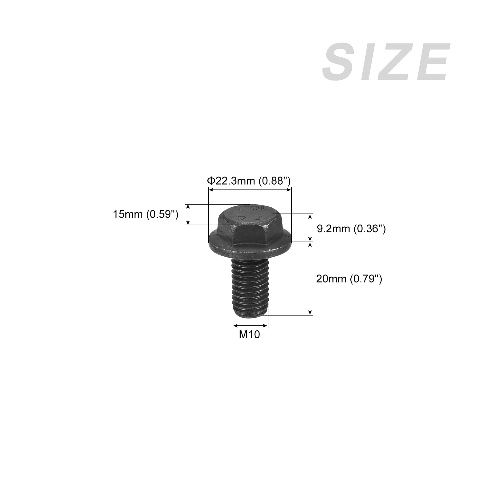 METALLIXITY Flanged Hex Head Bolts (M10x20mm) 3pcs, Hexagon Bolt Fully Thread Screw - for House Construction Hardware Fasteners